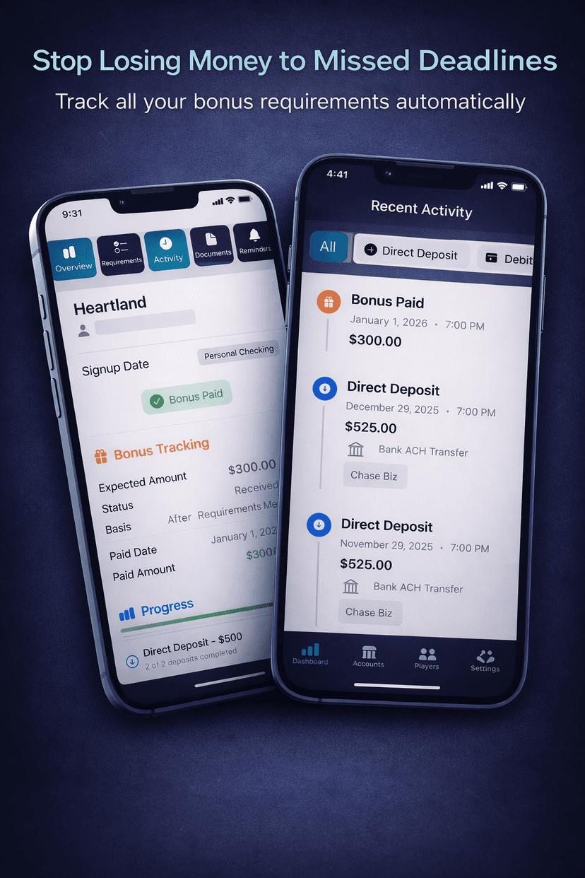 BonusLedger Activity - Track recent transactions and bonus progress